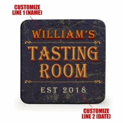 Wooden Square Coasters - Customizable - Tasting Room - Set Of 4 -Endurance Sales wood coasters tasting web 1