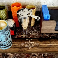 Wooden Drip Tray - Snowflake Design -Endurance Sales wood drip tray WEB snowflake1