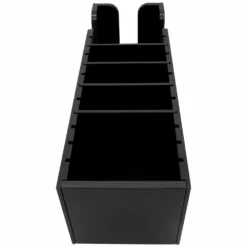 Wood Napkin Holder Caddy - Black -Endurance Sales wood napkin holder caddy black short back side empty white bg