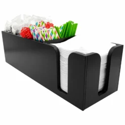 Wood Napkin Holder Caddy - Black