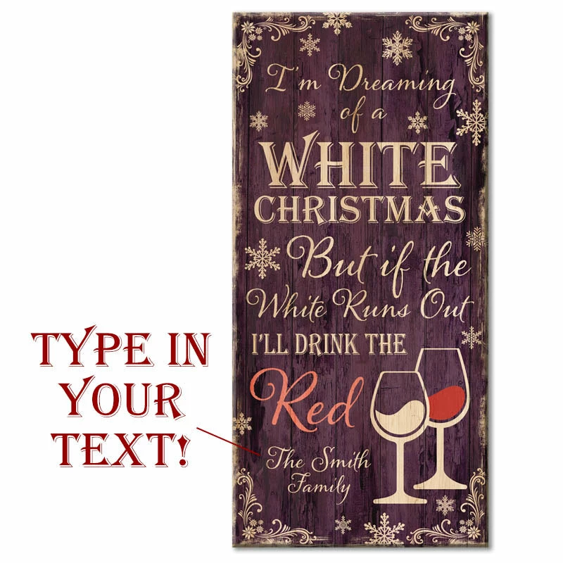 CUSTOMIZABLE Large Wooden Bar Sign - WHITE CHRISTMAS - 11 3/4" X 23 3/4" 4 CUSTOMIZABLE Large Wooden Bar Sign - WHITE CHRISTMAS - 11 3/4" X 23 3/4" - Image 2