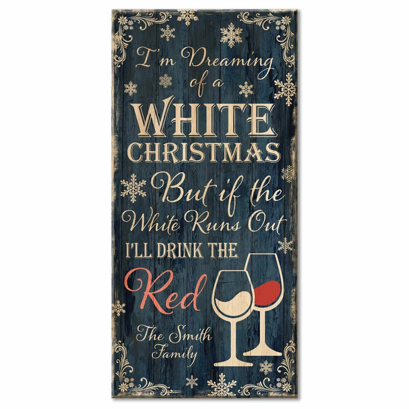 CUSTOMIZABLE Large Wooden Bar Sign - WHITE CHRISTMAS - 11 3/4" X 23 3/4" 3 CUSTOMIZABLE Large Wooden Bar Sign - WHITE CHRISTMAS - 11 3/4" X 23 3/4"