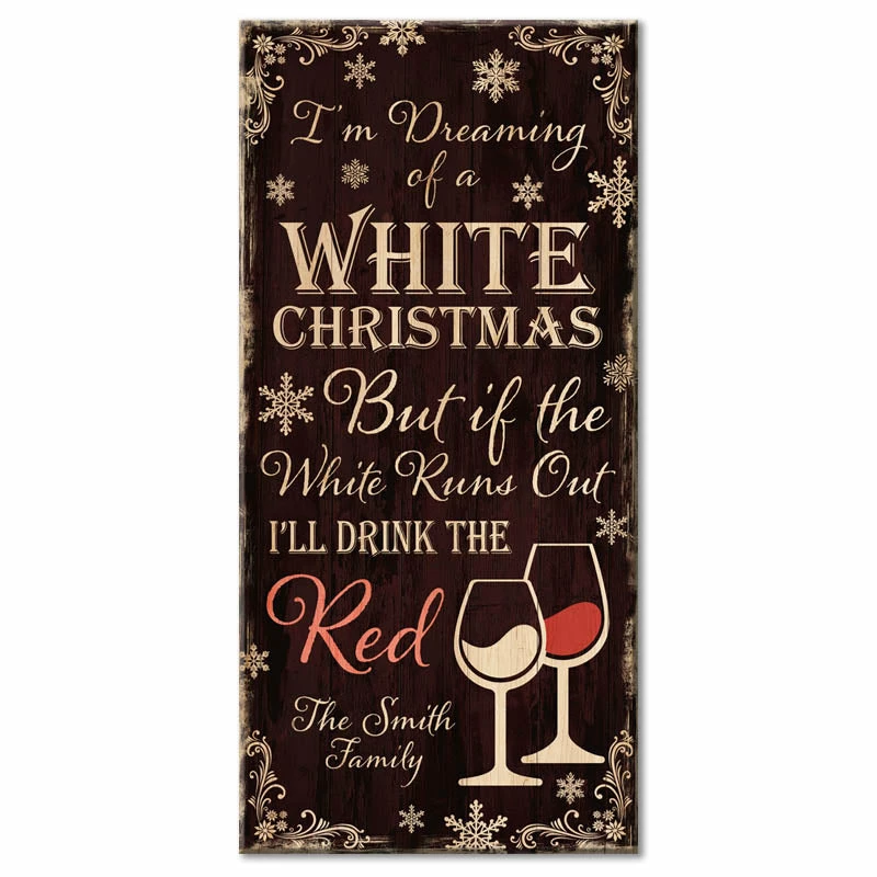 CUSTOMIZABLE Large Wooden Bar Sign - WHITE CHRISTMAS - 11 3/4" X 23 3/4" 6 CUSTOMIZABLE Large Wooden Bar Sign - WHITE CHRISTMAS - 11 3/4" X 23 3/4" - Image 4