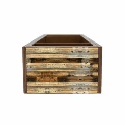 Wooden Condiment Caddy - Rustic Wood Plank -Endurance Sales wood plank web photo side