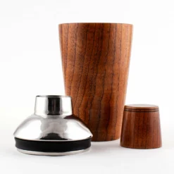 Solid Wood 3 Piece Cocktail Shaker - 17 Ounce -Endurance Sales wood shaker set 2