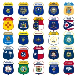CUSTOMIZABLE Wood Shield Plaque - US State Flags - Every State Available - Two Sizes 9 CUSTOMIZABLE Wood Shield Plaque - US State Flags - Every State Available - Two Sizes -Endurance Sales wood shield plaque sign custom add your name 50 flags 2