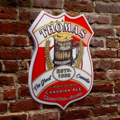 CUSTOMIZABLE Wood Shield Plaque - Heritage Beer Tavern Sign - Many Options Available - Two Sizes -Endurance Sales wood shield plaque sign customize add your name personalize beer canada