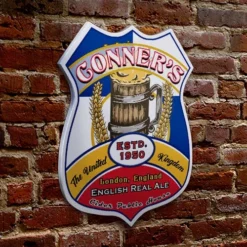 CUSTOMIZABLE Wood Shield Plaque - Heritage Beer Tavern Sign - Many Options Available - Two Sizes -Endurance Sales wood shield plaque sign customize add your name personalize beer united kingdom england
