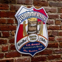 CUSTOMIZABLE Wood Shield Plaque - Heritage Beer Tavern Sign - Many Options Available - Two Sizes -Endurance Sales wood shield plaque sign customize add your name personalize usa united states of america