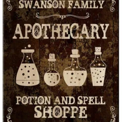 Custom Wood Sign - Tavern Shaped - Apothecary -Endurance Sales wood tavern sign apothecary brown web