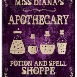 Custom Wood Sign - Tavern Shaped - Apothecary -Endurance Sales wood tavern sign apothecary purple web