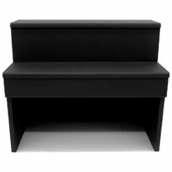 Wood Under Storage Liquor Shelves - 2 Tier - Black (Multiple Sizes Available!) -Endurance Sales wood under storage liquor shelf 2 tier step black 15in front