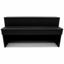 Wood Under Storage Liquor Shelves - 2 Tier - Black (Multiple Sizes Available!) -Endurance Sales wood under storage liquor shelf 2 tier step black 24in front