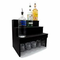 Wood Under Storage Liquor Shelves - 3 Tier - Black (Multiple Sizes Available!)
