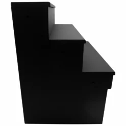 Wood Under Storage Liquor Shelves - 3 Tier - Black (Multiple Sizes Available!) -Endurance Sales wood under storage liquor shelf 3 tier step black 18in side
