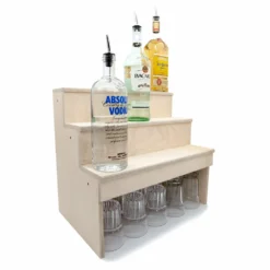Wood Under Storage Liquor Shelves - 3 Tier - Natural (Multiple Sizes Available!)