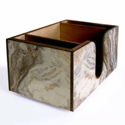 Wooden Bar Caddy - Distressed Marble -Endurance Sales wooden bar caddy ANGLE rustic marble