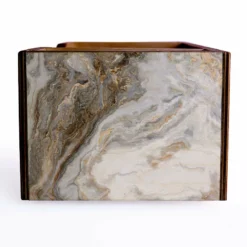 Wooden Bar Caddy - Distressed Marble -Endurance Sales wooden bar caddy SIDE rustic marble