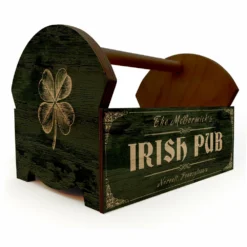 Wooden Condiment Caddy W/ Handle - Customizable Irish Pub Design