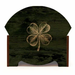 Wooden Condiment Caddy W/ Handle - Customizable Irish Pub Design -Endurance Sales wooden condiment caddy irish pub WEB 3