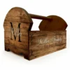 Wooden Condiment Caddy W/ Handle - Customizable Monogram Design -Endurance Sales wooden condiment caddy monogram WEB 1