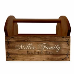 Wooden Condiment Caddy W/ Handle - Customizable Monogram Design 13 Wooden Condiment Caddy W/ Handle - Customizable Monogram Design -Endurance Sales wooden condiment caddy monogram WEB 2