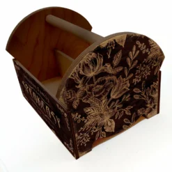 Wooden Condiment Caddy W/ Handle- Customizable Speakeasy Design -Endurance Sales wooden condiment caddy speakeasy WEB 4