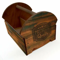 Wooden Condiment Caddy W/ Handle- Customizable Vintage Box Design -Endurance Sales wooden condiment caddy vintage WEB 4