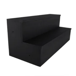 1.75 Liter Bottle Wooden Liquor Shelves - Handcrafted In The USA - 2 Tier - Black -Endurance Sales wooden liquor 2 tier 1.75 liquor bottle shelves wood all natural spirits black side 1