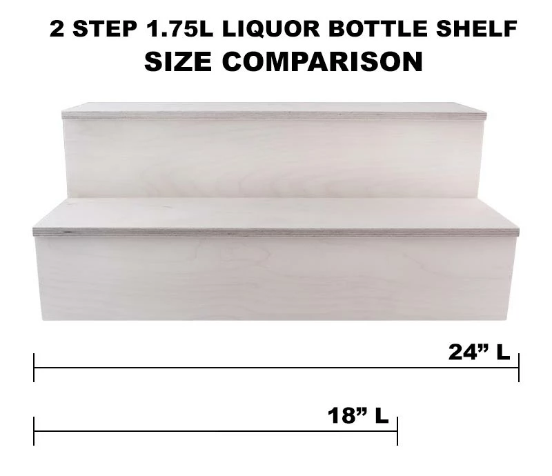 1.75 Liter Bottle Wooden Liquor Shelves - Handcrafted In The USA - 2 Tier - Natural 5 1.75 Liter Bottle Wooden Liquor Shelves - Handcrafted In The USA - 2 Tier - Natural - Image 3