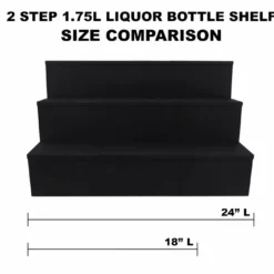 1.75 Liter Bottle Wooden Liquor Shelves - Handcrafted In The USA - 3 Tier - Black 11 1.75 Liter Bottle Wooden Liquor Shelves - Handcrafted In The USA - 3 Tier - Black -Endurance Sales wooden liquor 3 tier 1.75 liquor bottle shelves wood all natural spirits black comparison
