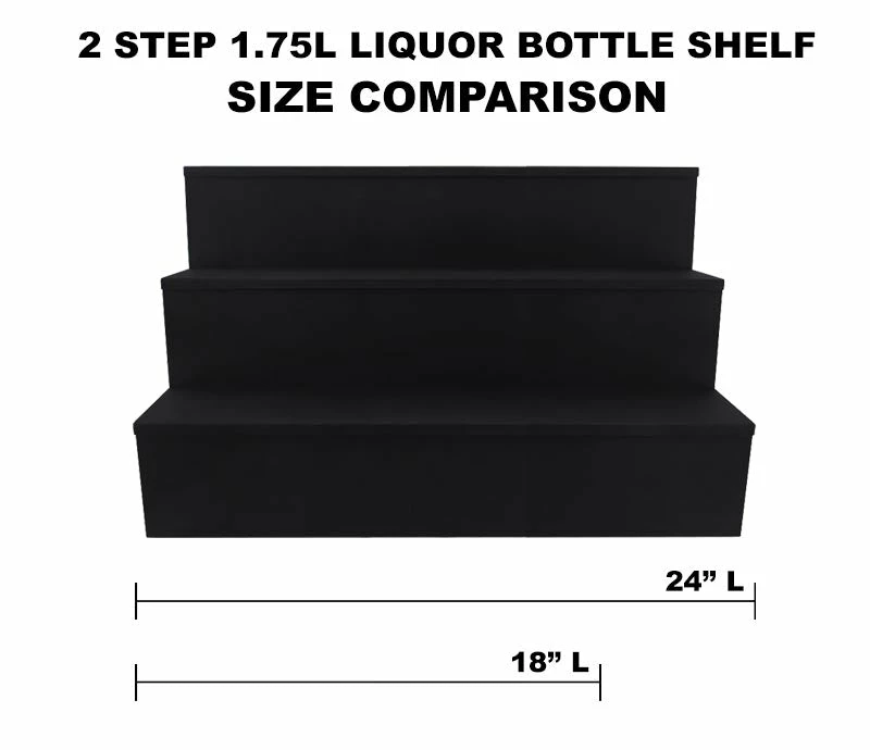 1.75 Liter Bottle Wooden Liquor Shelves - Handcrafted In The USA - 3 Tier - Black 5 1.75 Liter Bottle Wooden Liquor Shelves - Handcrafted In The USA - 3 Tier - Black - Image 3