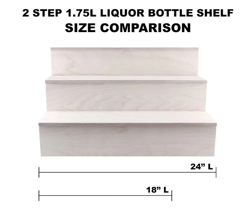 1.75 Liter Bottle Wooden Liquor Shelves - Handcrafted In The USA - 3 Tier - Natural 6 1.75 Liter Bottle Wooden Liquor Shelves - Handcrafted In The USA - 3 Tier - Natural - Image 4