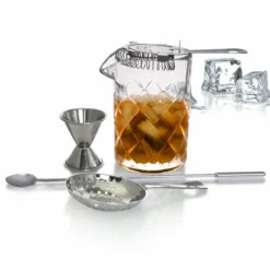 5 Piece Professional Diamond Pattern Stirred Cocktail Set -Endurance Sales yarai mixing glass stir set 800 1