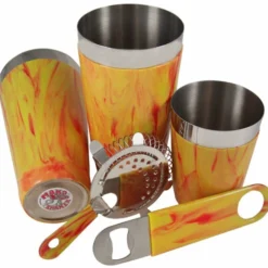 Vinylworks™ Bar Set - Yellow/Red - 4 Or 5 Piece -Endurance Sales yellow red 5iece